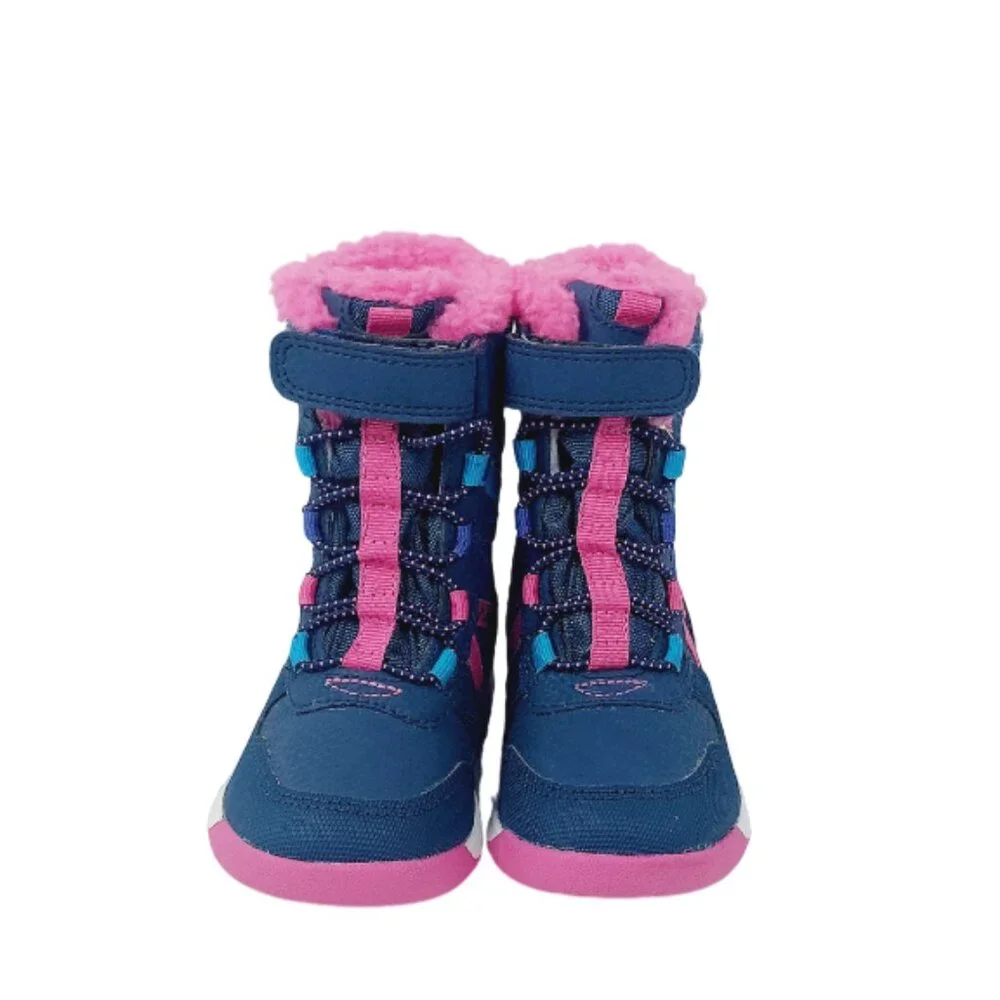 Merrell Girls' Blue Pink Snow Crush 2.0 Waterproof Winter Boots Size 5M
